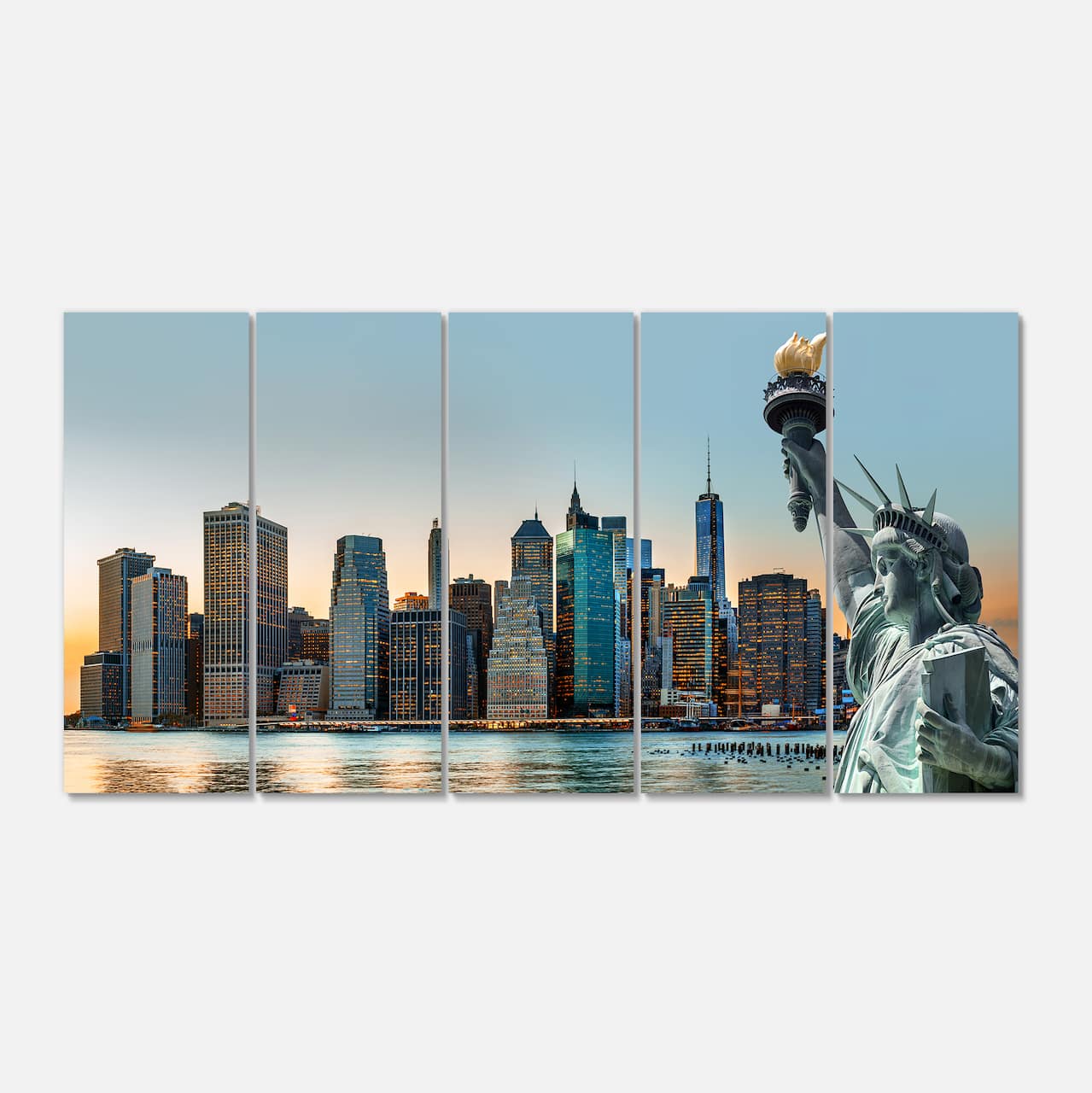 Designart - New York City Skyline Panorama - Photography Canvas Art Print